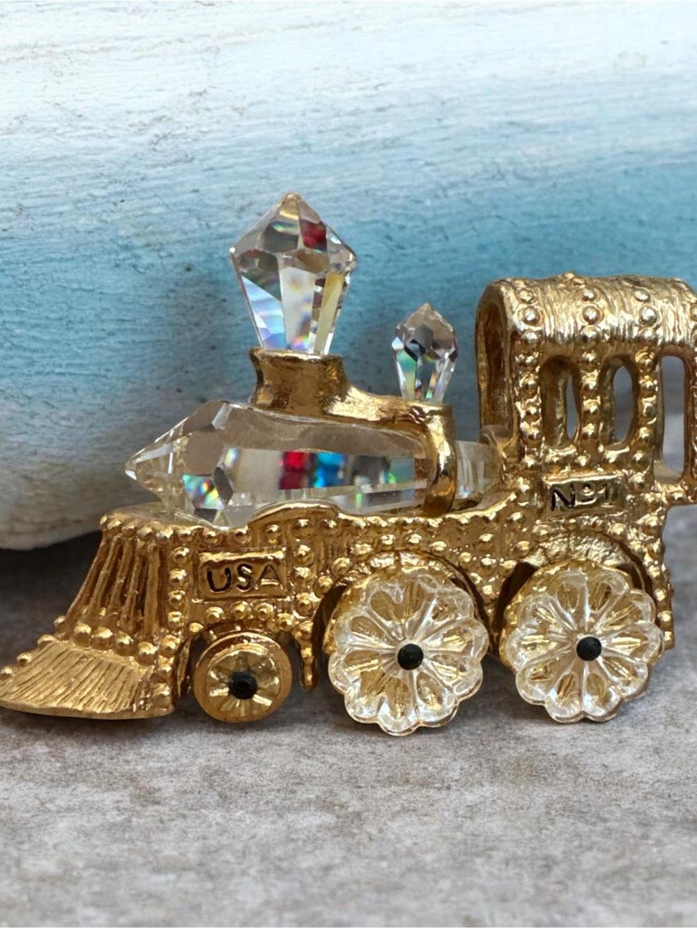 SWAROVSKI Crystal & Gold Plated Locomotive